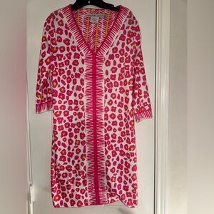 Gretchen Scott Designs Pink and White Zebra Print Dress